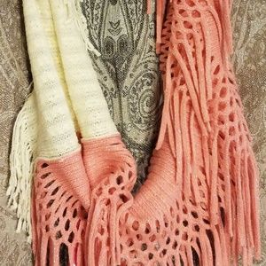 Peaches & Cream Shoestring Infinity Scarf